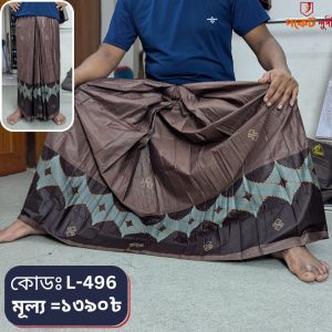 প্রিমিয়াম জ্যাকার্ড পকেট লুঙ্গি কোড L-496